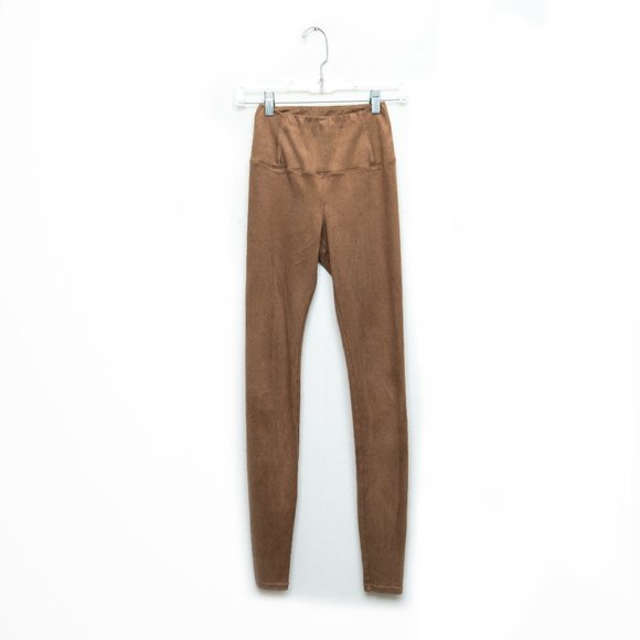 WILFRED Free Tan Colored Vegan Suede Leggings "Daria" - Picture 2 of 6